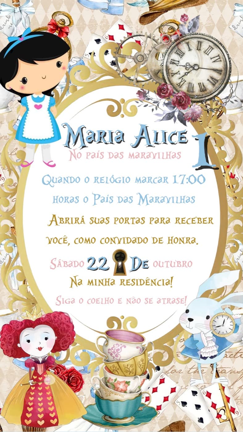 Invitation · Enfants — Alice au Pays des Merveilles — Eli