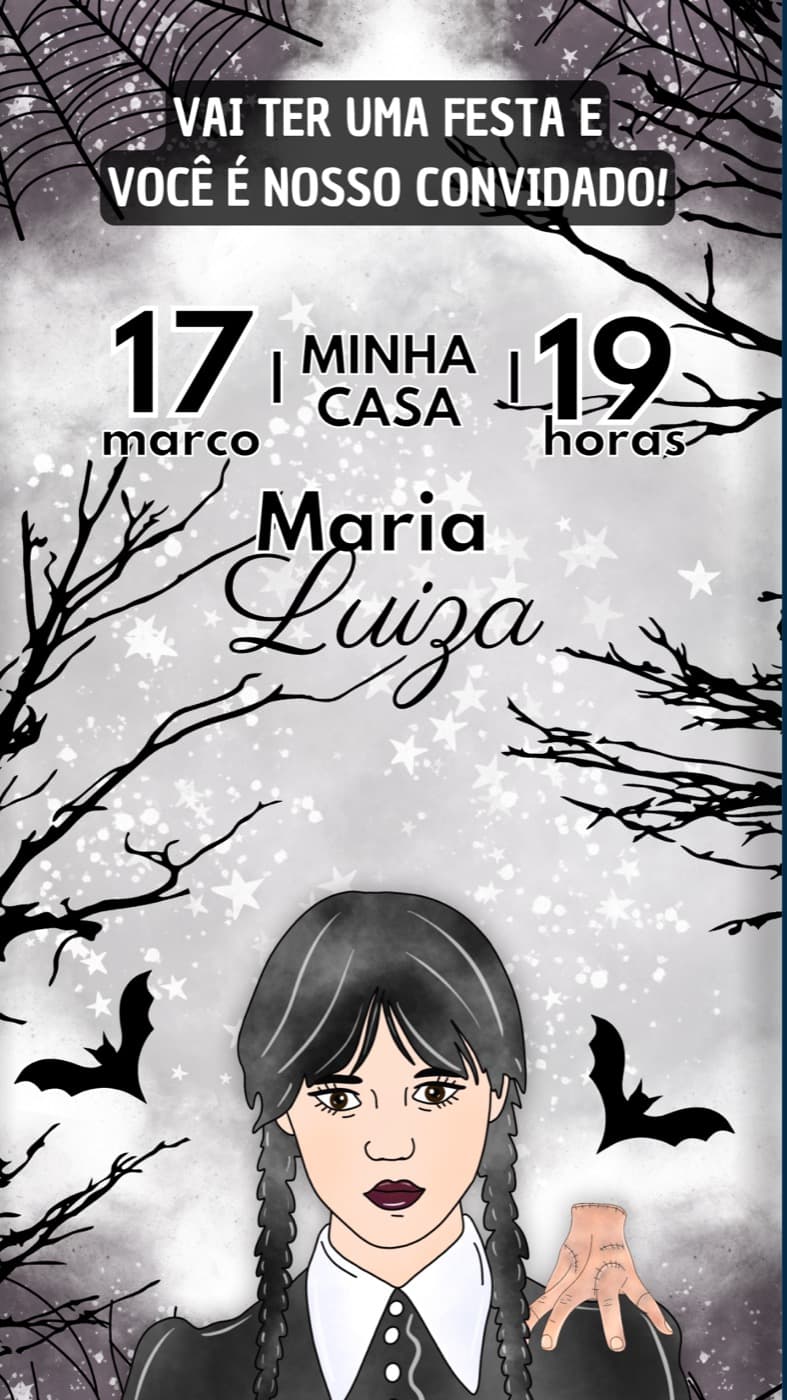 Invitation · Enfants — Anniversaire style Mercredi — Maya